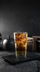 tea ice in dark background 2
