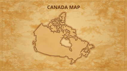 A Vintage Map Depicting the Borders of the Canada. Canada map with federal states in A vintage map based background, Political Canada Map