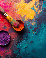 happy holy Indian festival of color background color powder