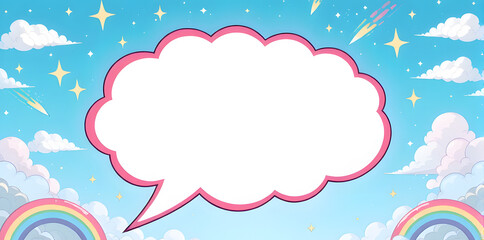 Cartoon Sky with Speech Bubble