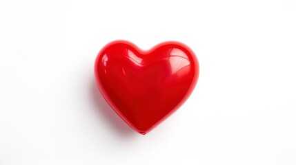 Symbol of Love and Valentine's Red heart shape isolated on white background.