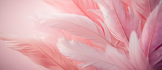 Pastel pink feather banner with soft, delicate textures positioned across the image creating an inviting and charming visual for creative projects
