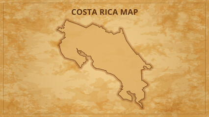 Obraz premium A Vintage Map Depicting the Borders of the Costa Rica. Costa Rica map with federal states in A vintage map based background, Political Costa Rica Map