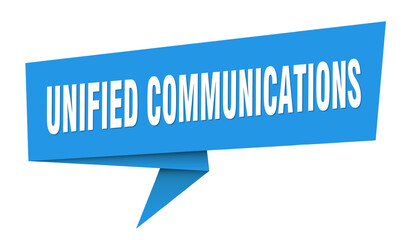 unified communications banner. unified communications speech bubble, label, sticker, sign template