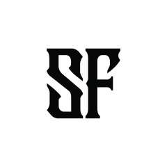 SF monogram logo design letter text name symbol monochrome logotype alphabet character simple logo