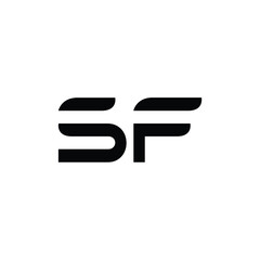 SF monogram logo design letter text name symbol monochrome logotype alphabet character simple logo