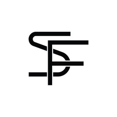 SF monogram logo design letter text name symbol monochrome logotype alphabet character simple logo