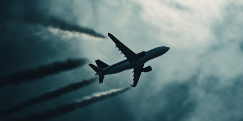 Obraz premium High Shot of Plane Creating Estonian Flag with Aerotrail in Sky