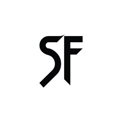 SF monogram logo design letter text name symbol monochrome logotype alphabet character simple logo
