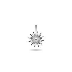 Fototapeta premium Laser beam flash sparks icon with shadow