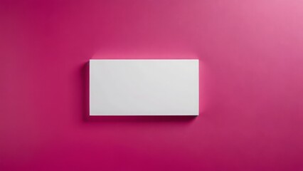 White panel on vibrant pink background, highlighting modern minimalism and bold contrast