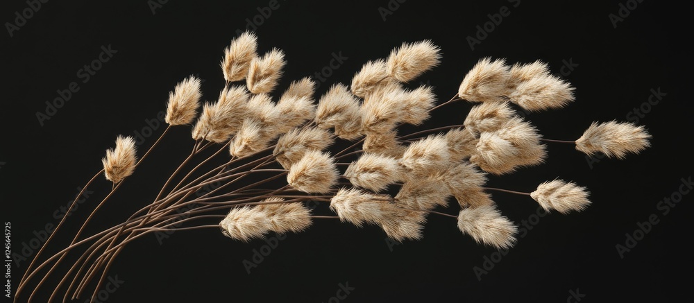 Poster clusters of golden hordeum vulgare against a dark background highlighting their natural beauty and i