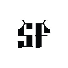 SF monogram logo design letter text name symbol monochrome logotype alphabet character simple logo