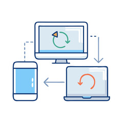 multi device sync  icon, multi device sync  vector illustration-simple illustration of multi device sync , perfect for multi device sync  logos and icons