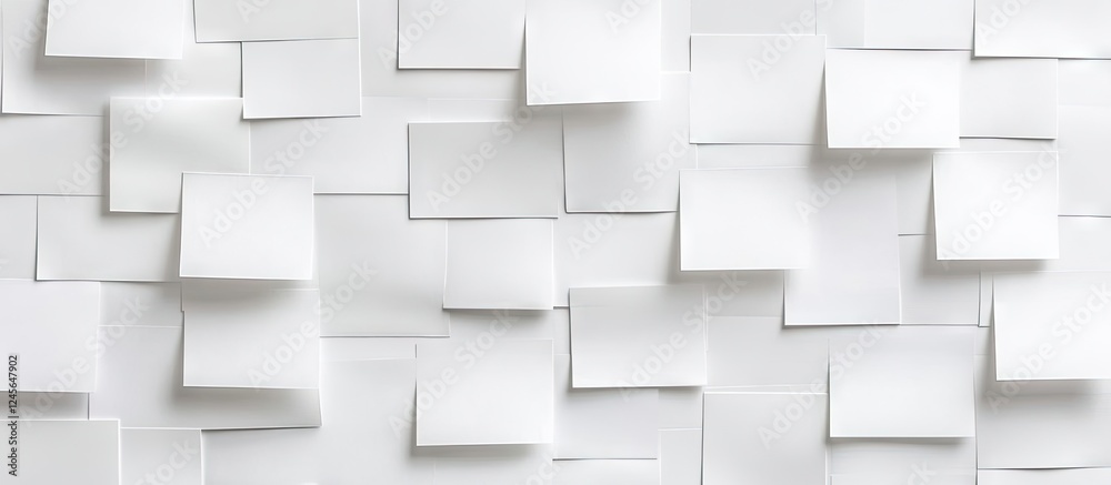 Aufkleber White textured background filled with scattered blank sticky notes arranged in various positions creating a clean canvas for ideas and reminders