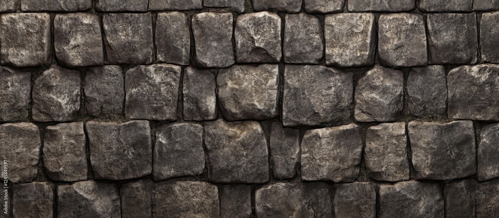 Aufkleber Textured dry stone wall in shades of grey and brown arranged in a seamless pattern ideal for rustic backgrounds in design projects