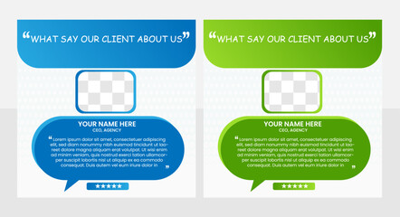 Simple client testimonial with rating star on visual screen