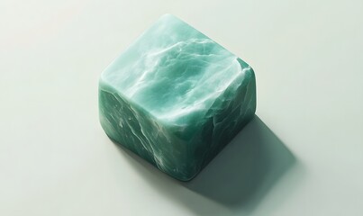 Obraz premium Teal cube ocean texture, studio shot, minimal background, design element