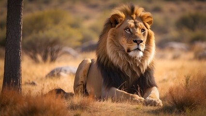 Obraz premium Majestic Lion in the Wild