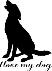 dog silhouette, dog, dog breeds, logo, vector, silhouette, i love my dog, animal, illustration, icon, sign, design, black, symbol, pet, love