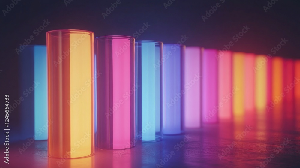 Poster a bar graph with multiple color-coded bars representing various data categories, displayed on a digi