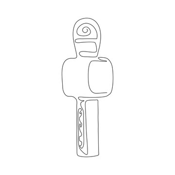 single line drawing microphone clip art preview
