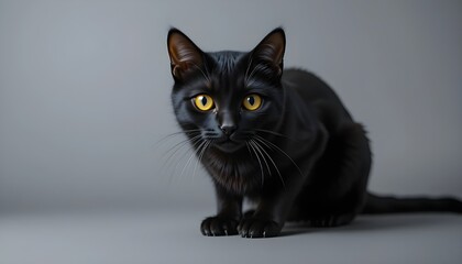 Obraz premium black cat on black background