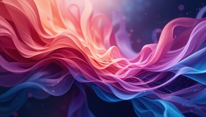 Obraz premium Contemporary digital art with vibrant, flowing gradients and delicate details that capture the facets of love