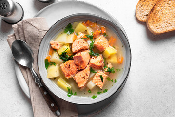Salmon fish soup