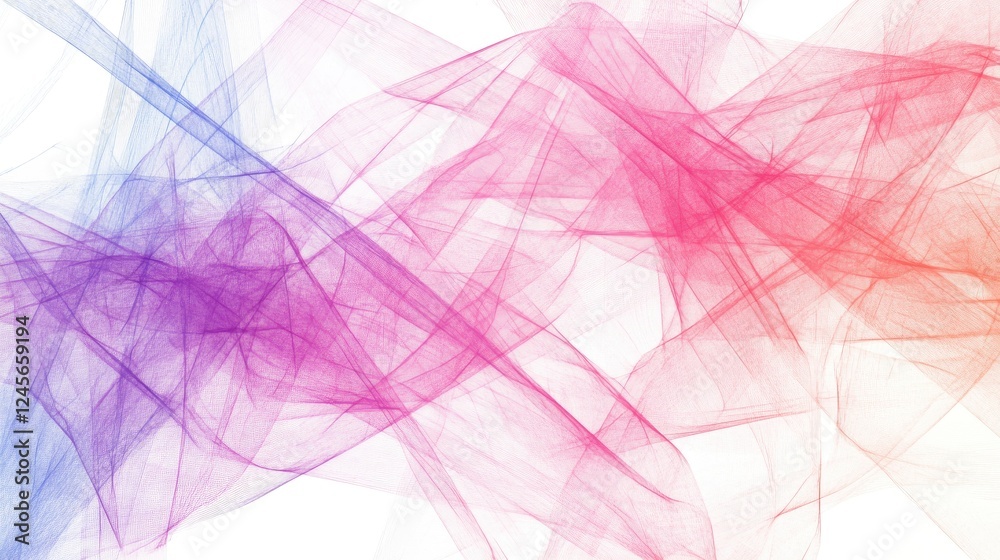 Poster a graphic representation of intersecting lines forming a complex web pattern, rendered in soft paste