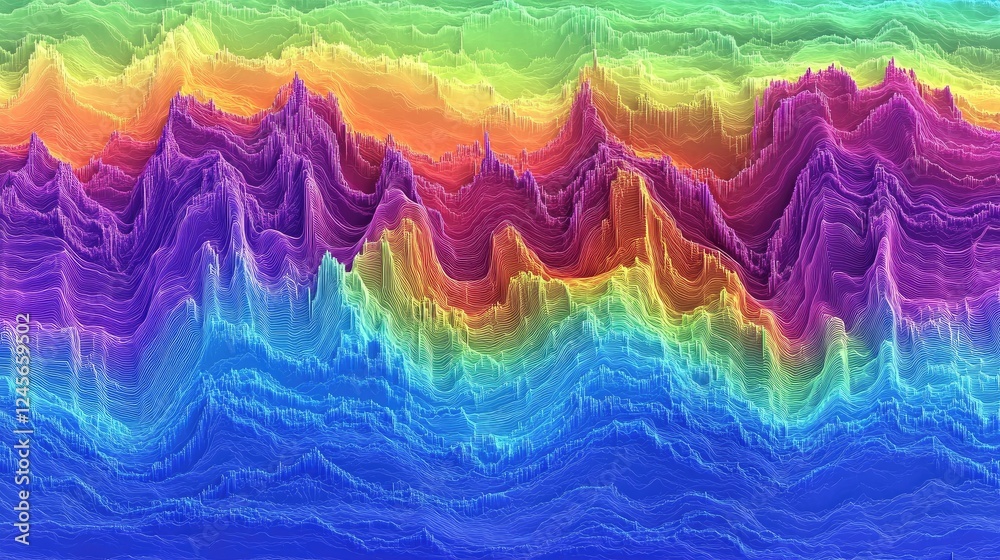 Poster a high-resolution heatmap chart showing stock volatility, with color gradients representing differen