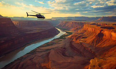 Helicopter Canyon View – Hover Above a Vast Chasm for a Thrilling Aerial Experience