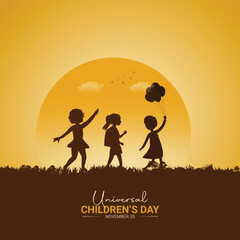 Universal Children's Day Design for banner, poster, and 3D Illustration.