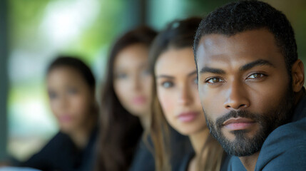 Fototapeta premium multiracial group at a networking event discussing ideas