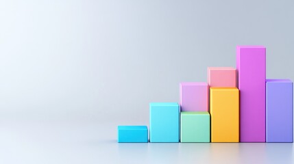 A visually appealing stacked area chart representing stock performance, with varying colors illustrating different segments, on a neutral background.