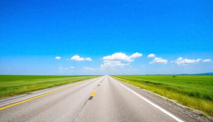 Fototapeta premium Open Road Scenic Drive Summer Landscape Blue Sky