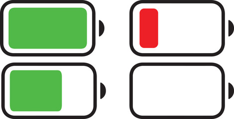 Green and Red Battery Charge Status Symbols