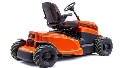 Orange Modern Lawn Mower - Powerful Garden Equipment