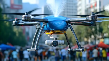 drone aerial photography cityscape - futuristic technology