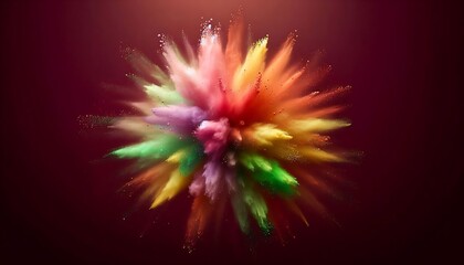 Colorful Burst Splash Exploding Smoke Effect Combination On Holi Festival