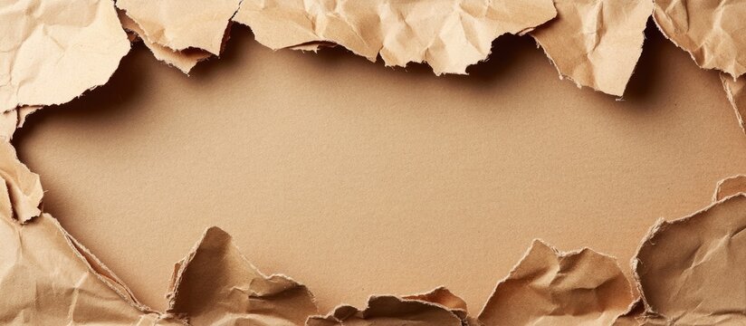 Text disclaimer showcased behind a textured torn brown paper background creating a warm earthy tone with emphasis on the statement for visibility