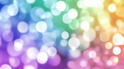Fototapeta premium Rainbow Bokeh Background: A vibrant, colorful abstract image with blurred lights creating a dreamy, joyful atmosphere.