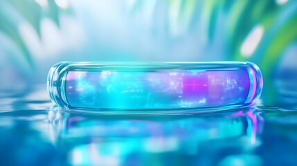 futuristic tech gadget, cyan & pink hologram - futuristic technology