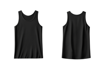 Black tanktop  isolated on a transparent background.