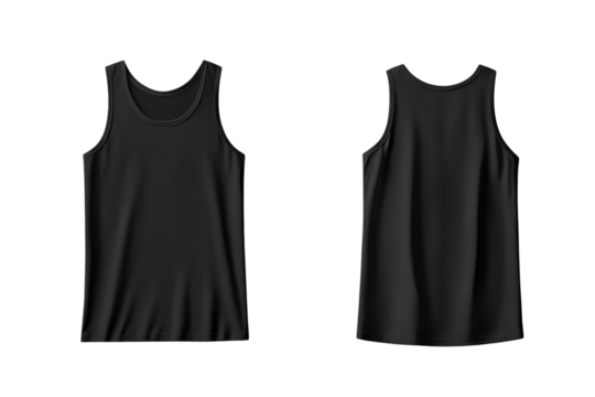 Black tanktop  isolated on a transparent background.