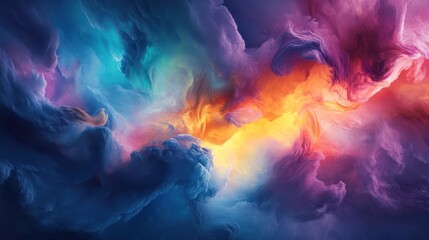 A dazzling abstract explosion of rainbow-colored light, smoothly blending through a full-spectrum gradient, symbolizing vibrancy and diversity.
