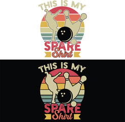 this is my spare shirt, a bowling design T-shirt 