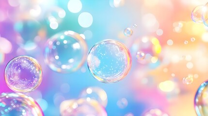 pastel rainbow bubbles background - pastel colors