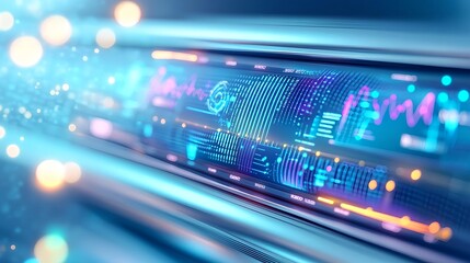 Obraz premium futuristic tech hud interface data screen - futuristic technology