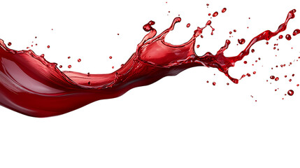 Red wine splash isolated on transparent or white background